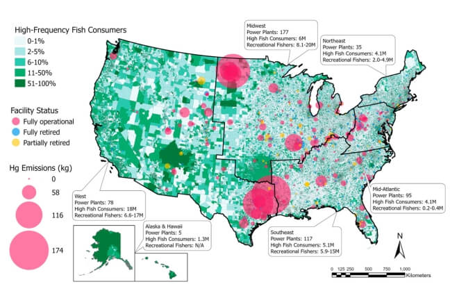 Mercury emissions reduction map