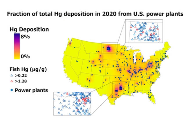 Mercury emissions reduction map