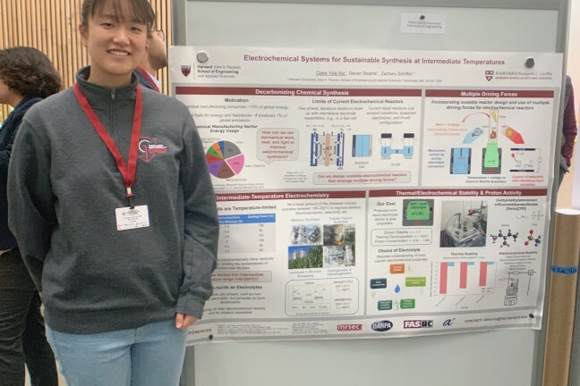 Harvard SEAS graduate Clare Yijia Xie with her research poster