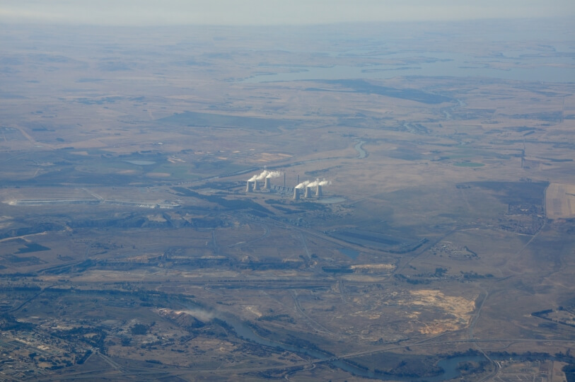 arial view of a power plant