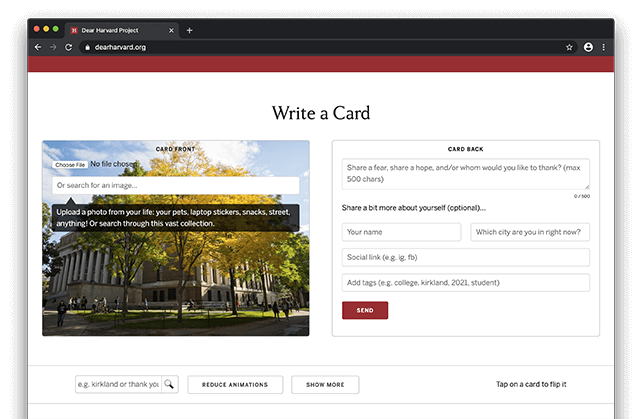 Dear Harvard screenshot