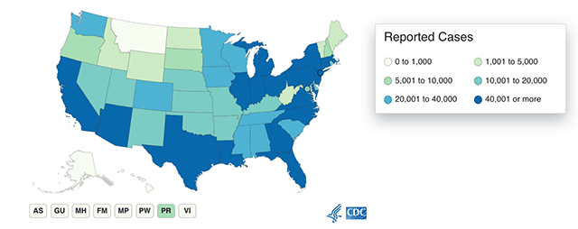 COVID-19 map U.S.