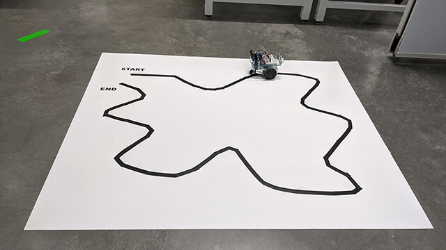 Robot following a line