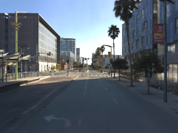 Block-neRF rendering of a city street