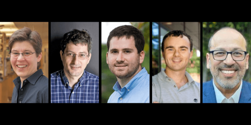 Five headshots of the Grid Accelerator awardees.