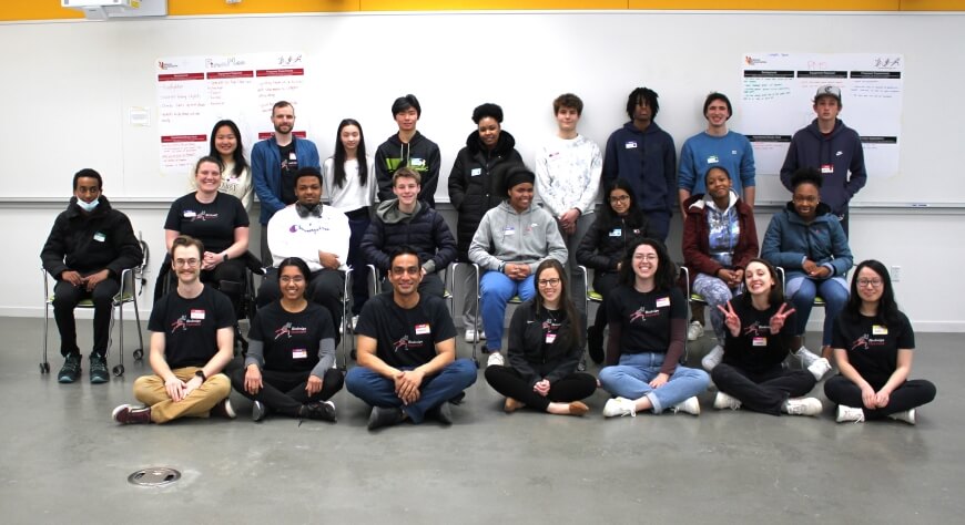 High school students and members of the Harvard Biodesign Lab at Biomechanics Outreach Day at the Science and Engineering Complex