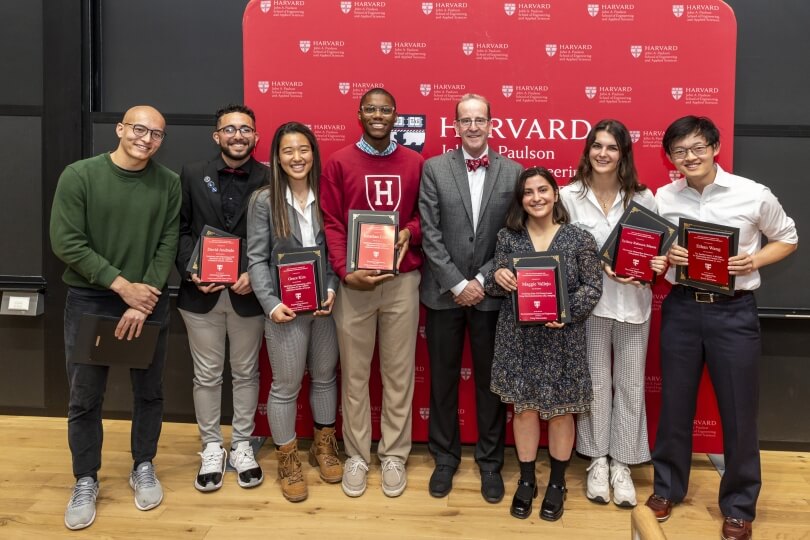 Seven SEAS seniors receive their Dean’s Award for Outstanding Engineering Projects from Dean Frank Doyle