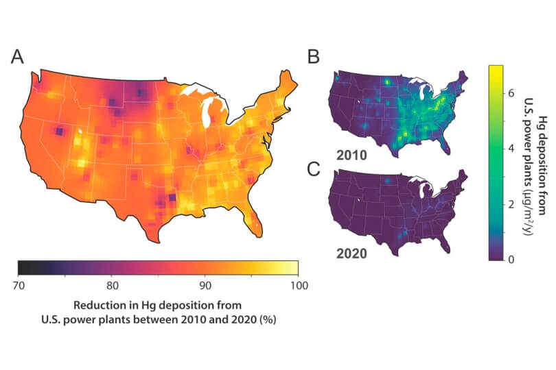 Mercury emissions reduction map