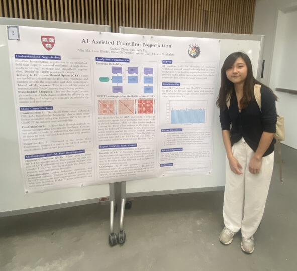 Harvard SEAS student Susannah Su with a poster for her master's student capstone project