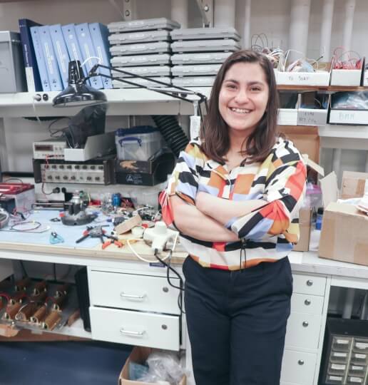 Harvard SEAS post-baccalaureate student Maggie Vallejo in the lab of Jim Anderson